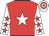 red, white star, red stars on white sleeves, hooped cap