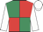 Red & emerald green quartered, white sleeves & cap