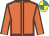 Orange, brown seams, emerald green & yellow quartered cap