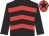 Black & red chevrons, black sleeves, red cap, black star