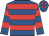 Royal blue & red hoops, royal blue cap, red spots