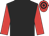 Black, Red sleeves, Hooped cap