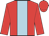 Red, light blue stripe