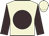 Beige, brown disc, brown sleeves