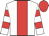 White, red stripe, hooped sleeves, red cap