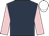 Dark blue, pink sleeves, white cap