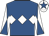 Royal blue, white triple diamond, diabolo on sleeves, white cap, royal blue star