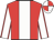 Red, white panel, white sleeves, red seams, red & white quartered cap