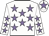 White, mauve stars, mauve star on cap