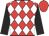 Red & white diamonds, black sleeves, red cap