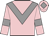Pink body, grey chevron, pink arms, grey armlets, pink cap, grey diamond