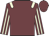 Garnet body, beige epaulettes, garnet arms, beige striped, garnet cap