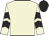 Beige, black chevrons on sleeves, black cap