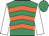Emerald green, orange chevrons, white sleeves, emerald green cap