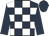 Dark blue & white check, dark blue sleeves & cap