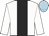 White, black panel, light blue cap