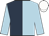 LIGHT BLUE & DARK BLUE HALVED, light blue sleeves, white cap