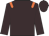 Brown body, orange epaulettes, brown arms, brown cap