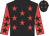 Black body, red stars, red arms, black stars, black cap, red stars