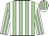 light green, white stripes, white sleeves, light green stripes, white cap, light green stripes