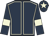 Dark blue, beige seams, armlets and star on cap