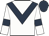 White, dark blue chevron, armlets and cap