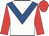 White, royal blue chevron, red sleeves and cap