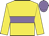 Yellow, mauve hoop, mauve cap
