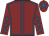 Maroon, royal blue seams, royal blue stars on sleeves, royal blue star on cap