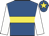 Royal blue, yellow hoop, white sleeves, royal blue cap, yellow star