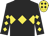 Black, yellow triple diamond, diamonds on sleeves, yellow cap, black diamonds
