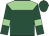 Dark green, light green yoke and armlets, dark green cap
