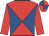 Royal blue & red diabolo, red sleeves, quartered cap