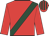 Red, dark green sash, striped cap