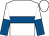 white, royal blue hoop, white and royal blue halved sleeves
