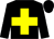 Black body, yellow cross, black arms, black cap
