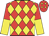Red and yellow diamonds, halved sleeves