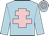 Light blue, pink cross of lorraine, hooped cap