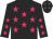 Black body, rose stars, black arms, rose stars, black cap, rose stars