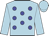 Light blue body, blue spots, light blue sleeves, light blue cap