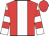 Red body, white stripe, white arms, red hooped, red cap