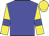 Big-blue body, yellow arms, big-blue armlets, yellow cap