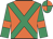 Orange, emerald green cross sashes, emerald green sleeves, orange armlets, quartered cap