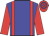 Big-blue body, red braces, red arms, red cap, big-blue hooped