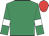 Emerald green, white armlets, red cap