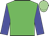Lime green, blue sleeves, light green cap