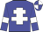 blue, white cross of lorraine and armlets, quartered cap