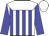 white and blue striped, white yoke, blue sleeves, white cap