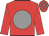 Red, grey disc, hooped cap