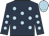 Dark blue, light blue spots, light blue cap